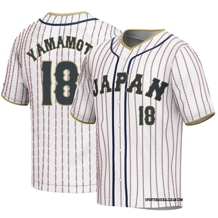 Yoshinobu Yamamoto Youth Japan Baseball White Replica 2023 World Baseball Classic Jersey