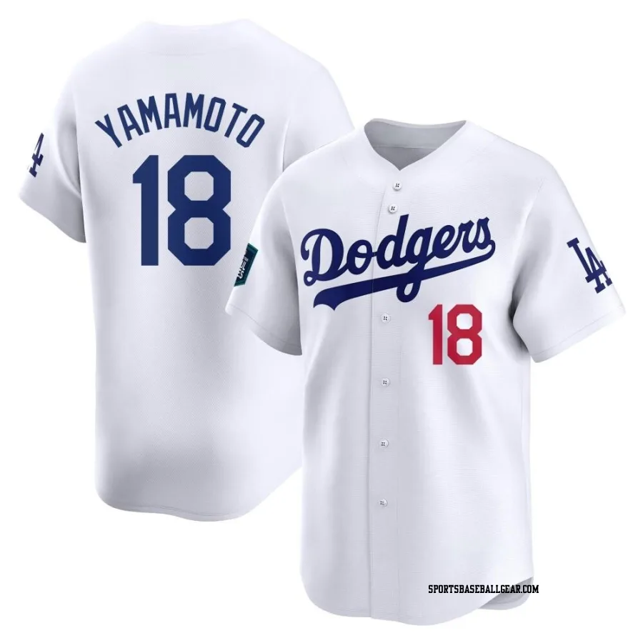 Yoshinobu Yamamoto Youth Los Angeles Dodgers White Limited 2024 World Tour Seoul Series Home Jersey