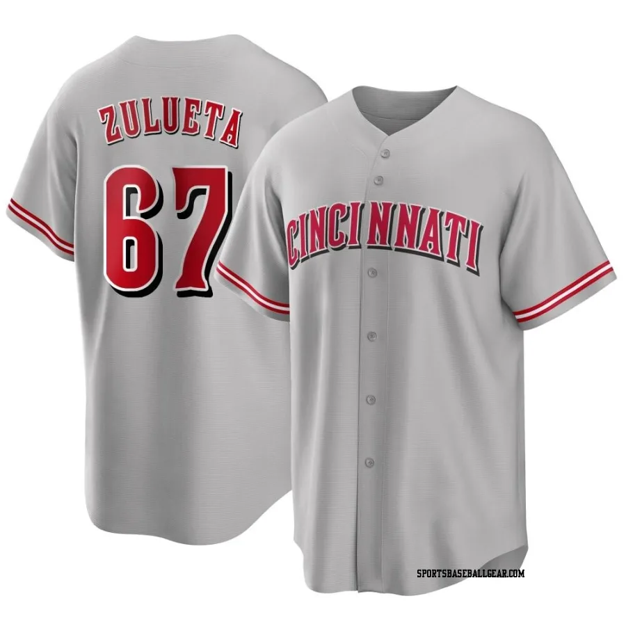 Yosver Zulueta Youth Cincinnati Reds Gray Replica Road Jersey