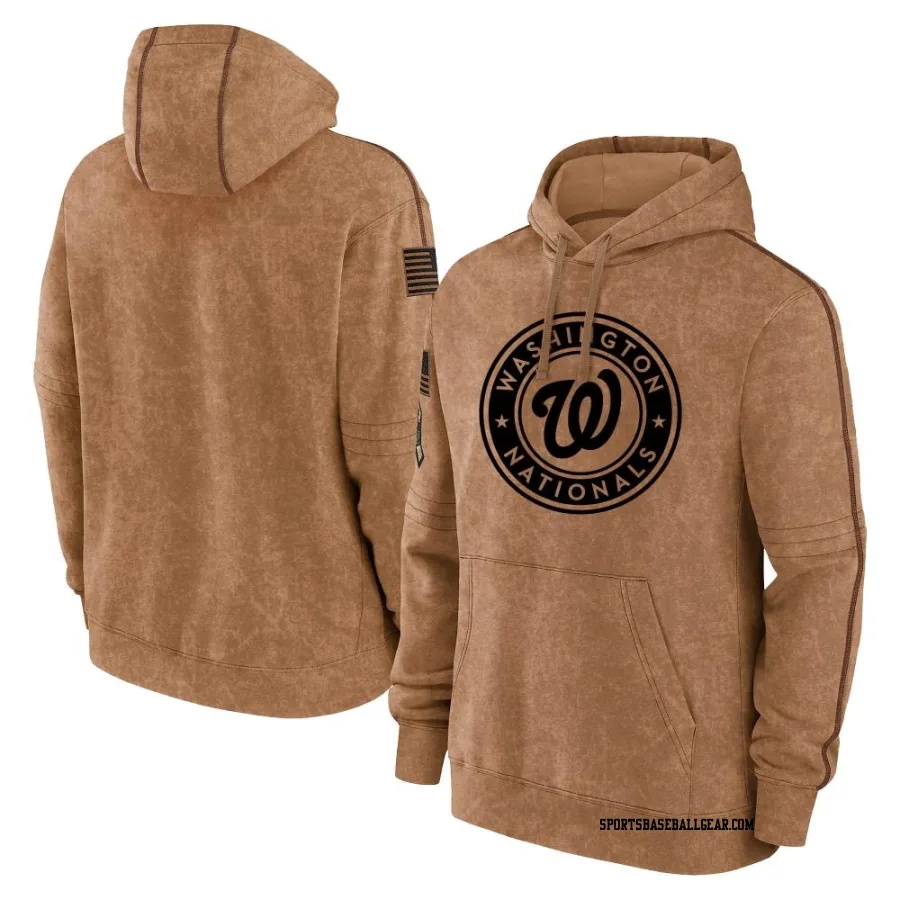 Youth Washington Nationals Brown 2023 Salute to Service Club Pullover Hoodie