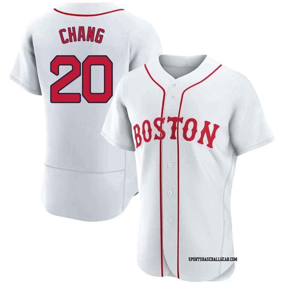 Yu Chang Men's Boston Red Sox White Authentic 2021 Patriots' Day Jersey