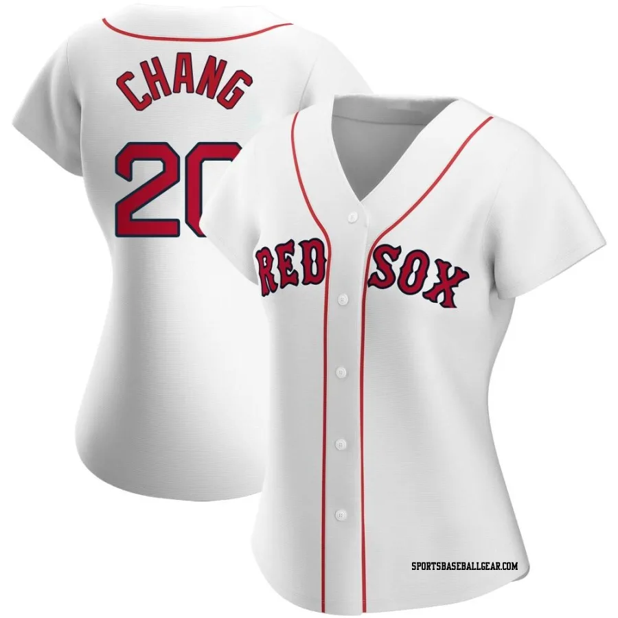 Yu Chang Women's Boston Red Sox White Replica Home Jersey