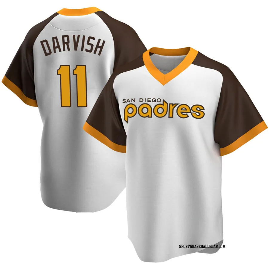 Yu Darvish Men's San Diego Padres White Replica Home Cooperstown Collection Jersey