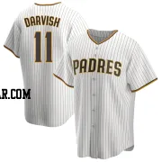 Yu Darvish Men's San Diego Padres White/Brown Replica Home Jersey