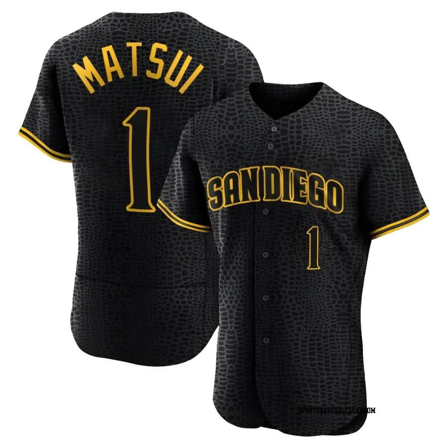 Yuki Matsui Men's San Diego Padres Black Authentic Snake Skin City Jersey