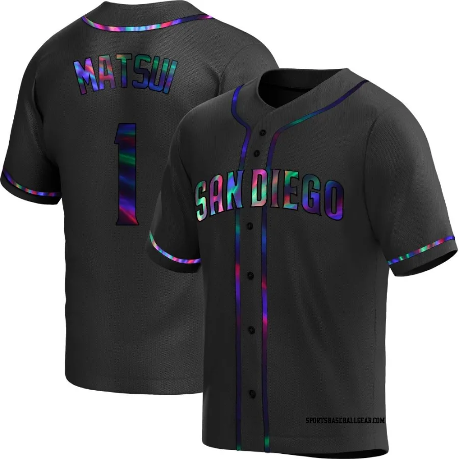 Yuki Matsui Men's San Diego Padres Black Holographic Replica Alternate Jersey