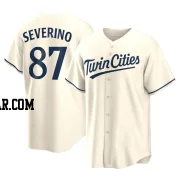 Yunior Severino Men's Minnesota Twins Cream Replica Alternate Jersey