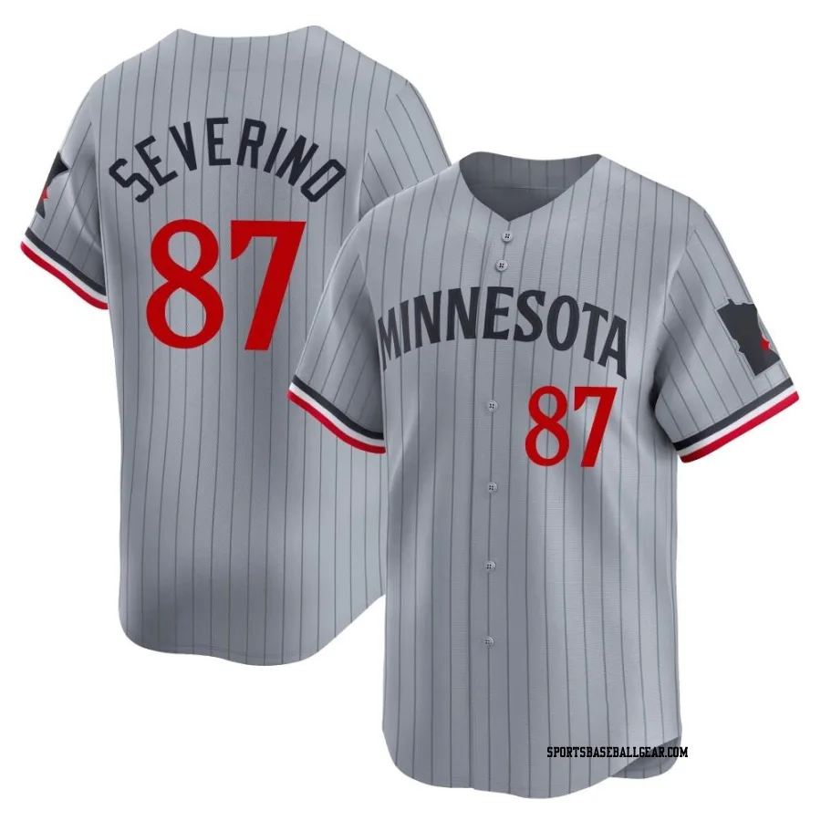 Yunior Severino Men's Minnesota Twins Gray Limited Road Jersey