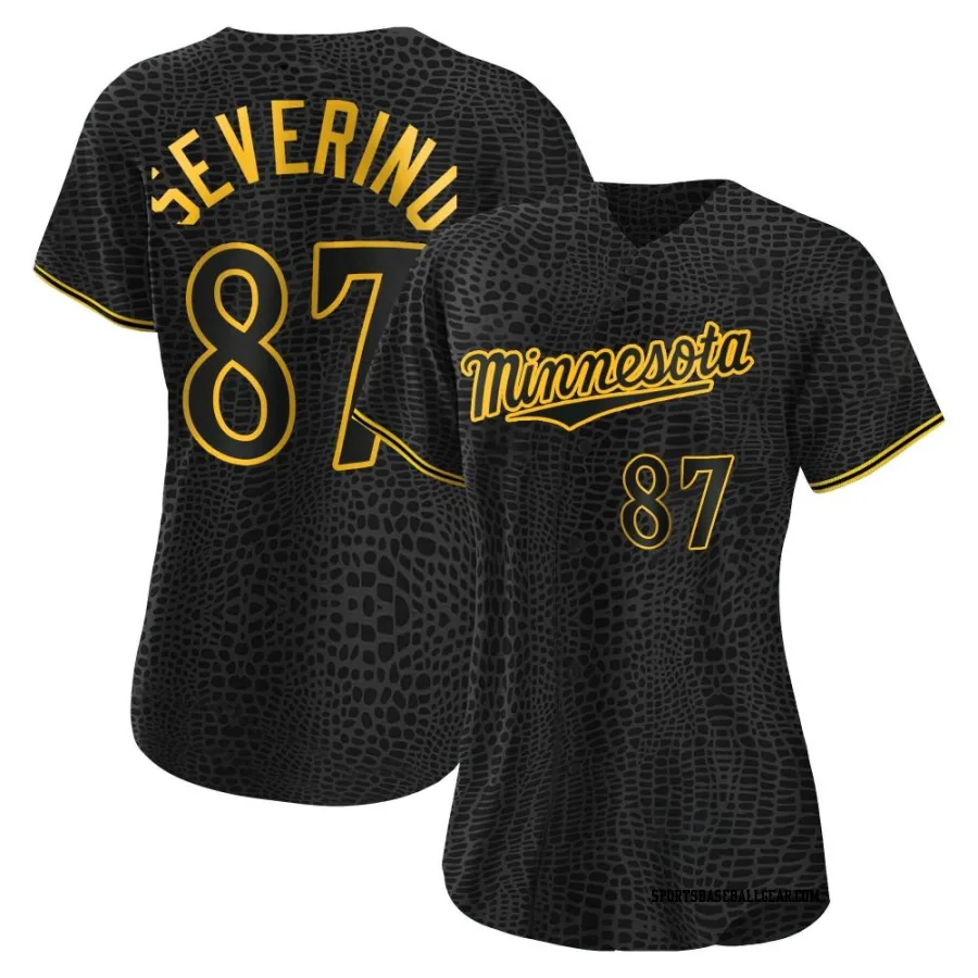 Yunior Severino Women's Minnesota Twins Black Authentic Snake Skin City Jersey