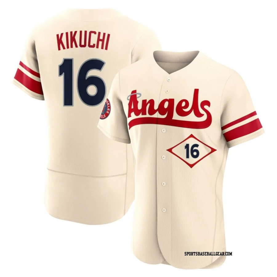 Yusei Kikuchi Men's Los Angeles Angels Cream Authentic 2022 City Connect Jersey