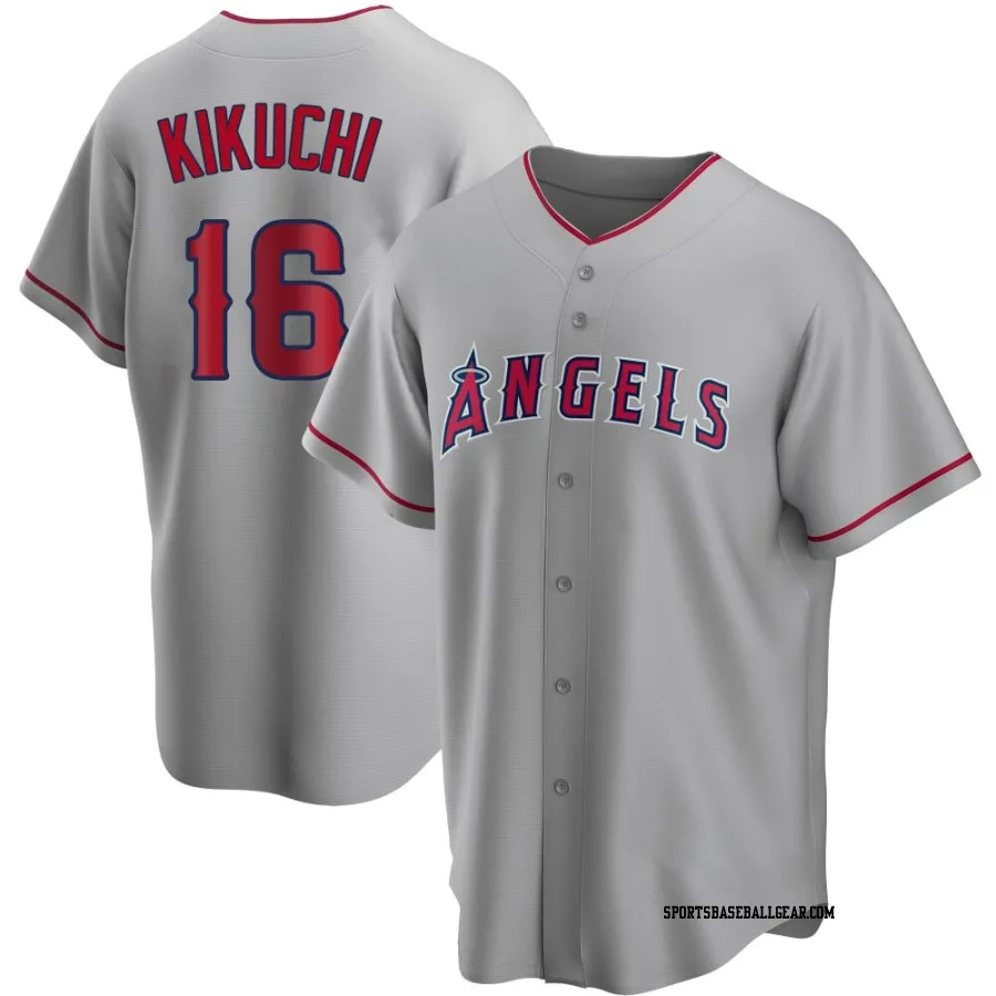 Yusei Kikuchi Men's Los Angeles Angels Replica Silver Road Jersey