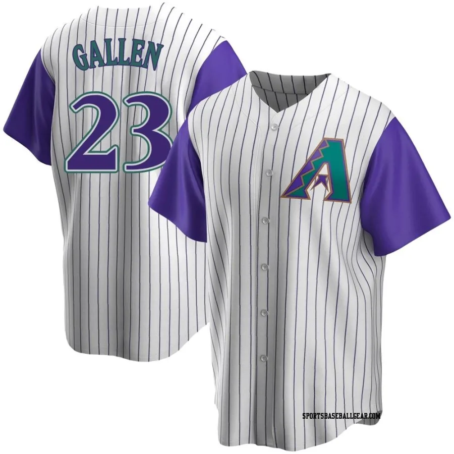 Zac Gallen Men's Arizona Diamondbacks Cream/Purple Replica Alternate Cooperstown Collection Jersey