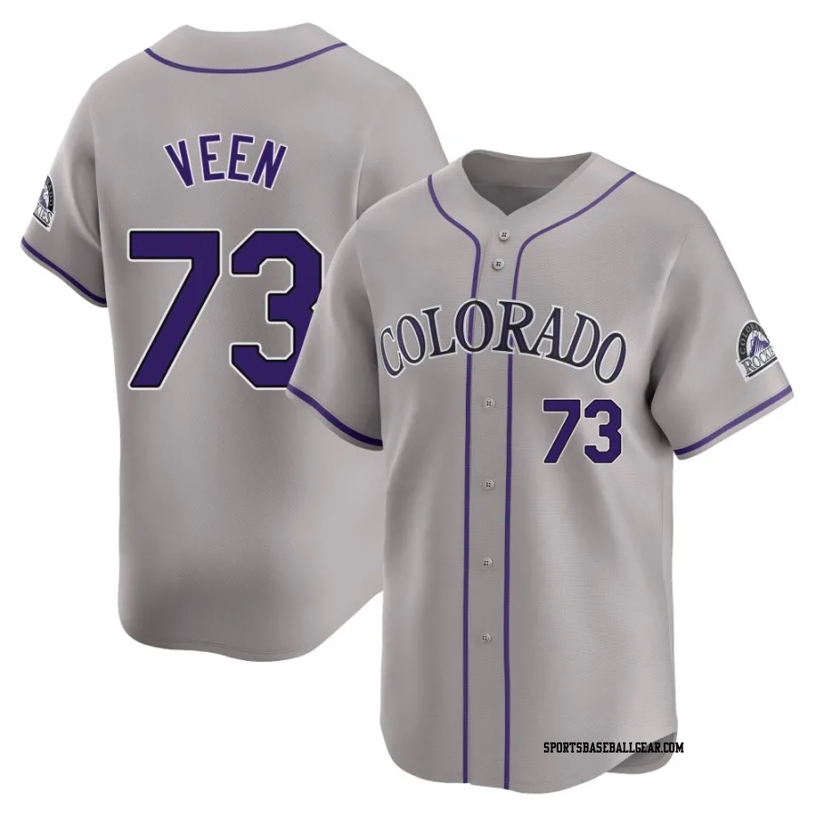 Zac Veen Youth Colorado Rockies Gray Limited Road Jersey