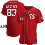 Zach Brzykcy Men's Washington Nationals Red Authentic Alternate Jersey