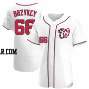 Zach Brzykcy Men's Washington Nationals White Authentic Alternate Jersey