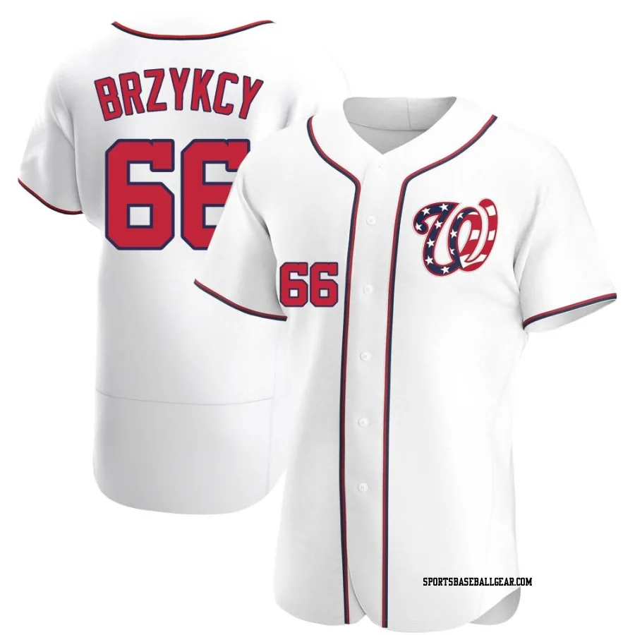 Zach Brzykcy Men's Washington Nationals White Authentic Alternate Jersey