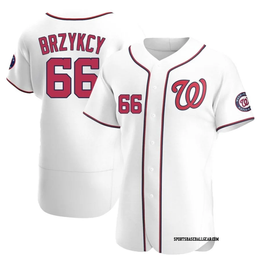 Zach Brzykcy Men's Washington Nationals White Authentic Home Jersey