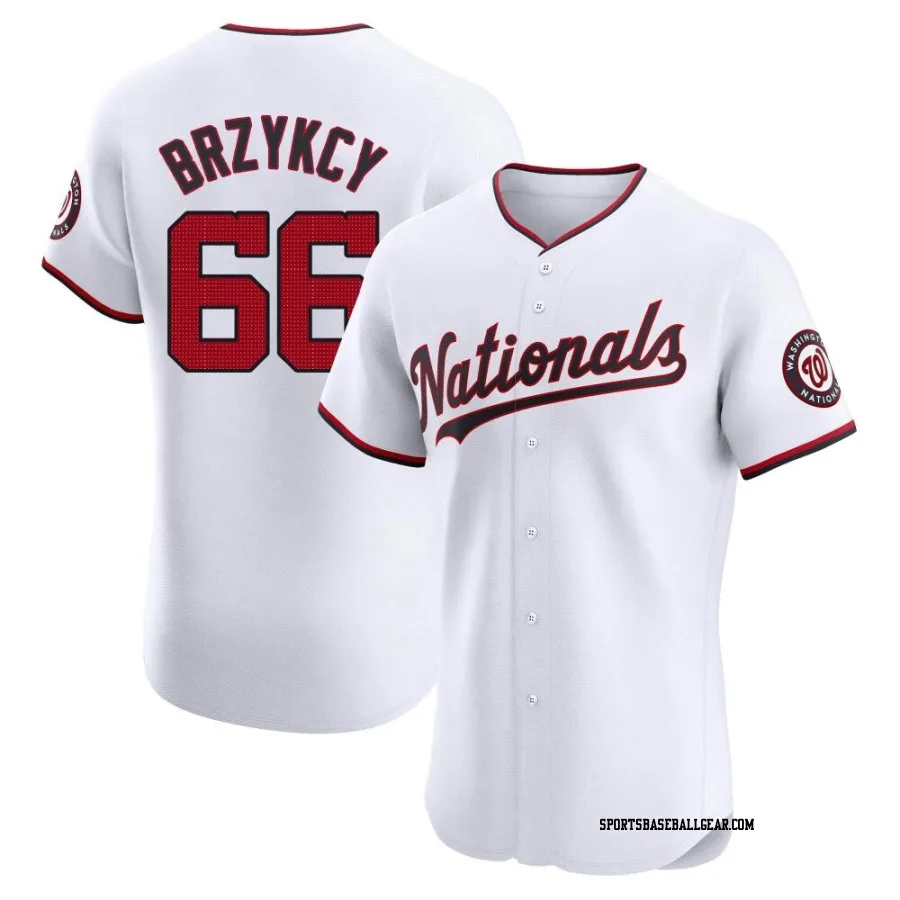 Zach Brzykcy Men's Washington Nationals White Elite Home Jersey