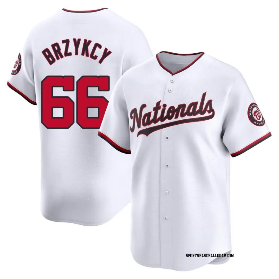 Zach Brzykcy Men's Washington Nationals White Limited Home Jersey