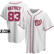 Zach Brzykcy Men's Washington Nationals White Replica Home Jersey