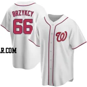 Zach Brzykcy Men's Washington Nationals White Replica Home Jersey