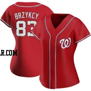 Zach Brzykcy Women's Washington Nationals Red Authentic Alternate Jersey