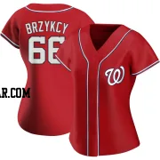 Zach Brzykcy Women's Washington Nationals Red Authentic Alternate Jersey