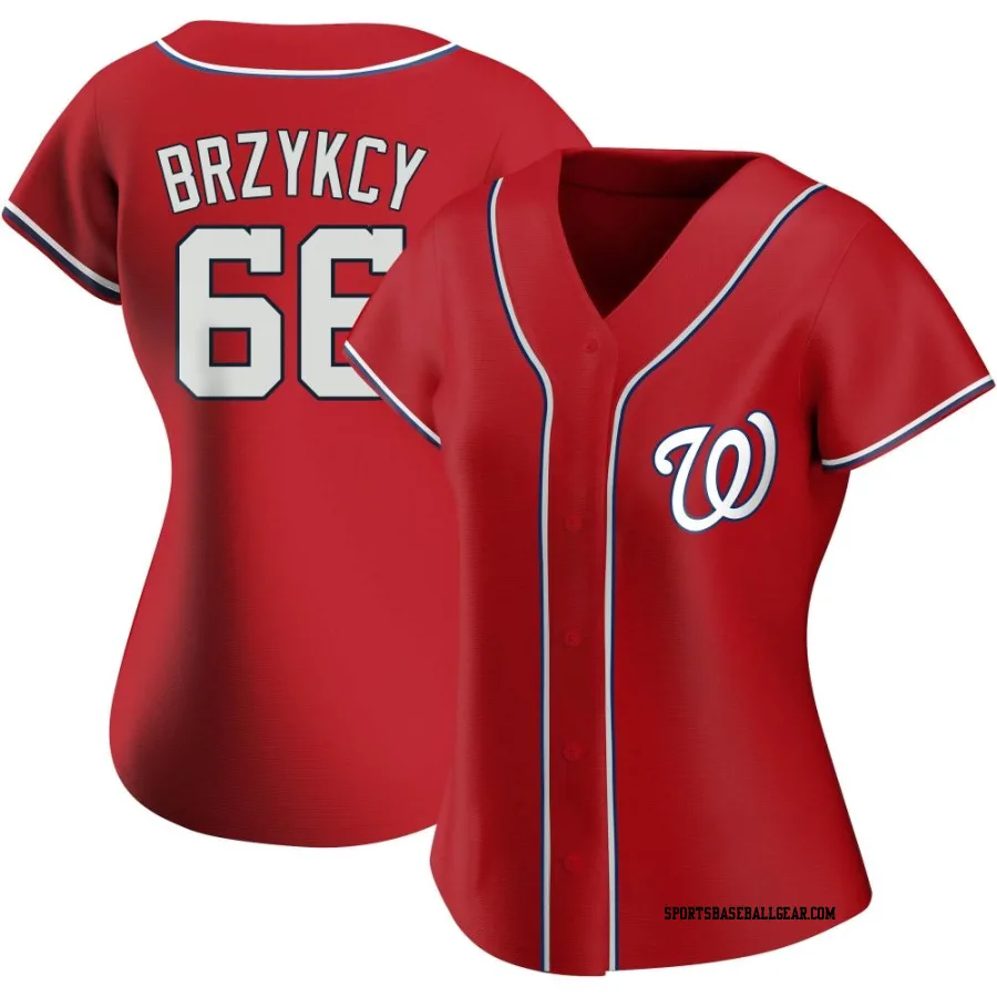 Zach Brzykcy Women's Washington Nationals Red Authentic Alternate Jersey