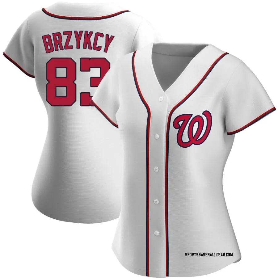 Zach Brzykcy Women's Washington Nationals White Authentic Home Jersey