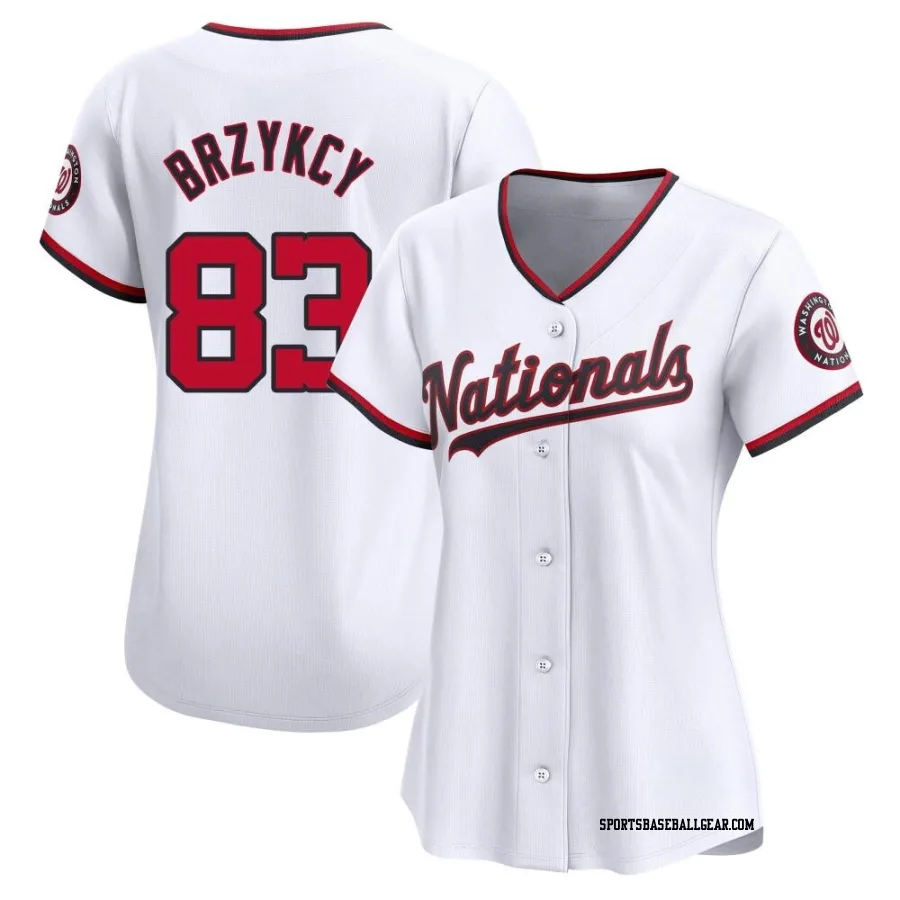 Zach Brzykcy Women's Washington Nationals White Limited Home Jersey