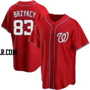 Zach Brzykcy Youth Washington Nationals Red Replica Alternate Jersey