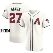 Zach Davies Men's Arizona Diamondbacks Cream Elite Home Patch Jersey