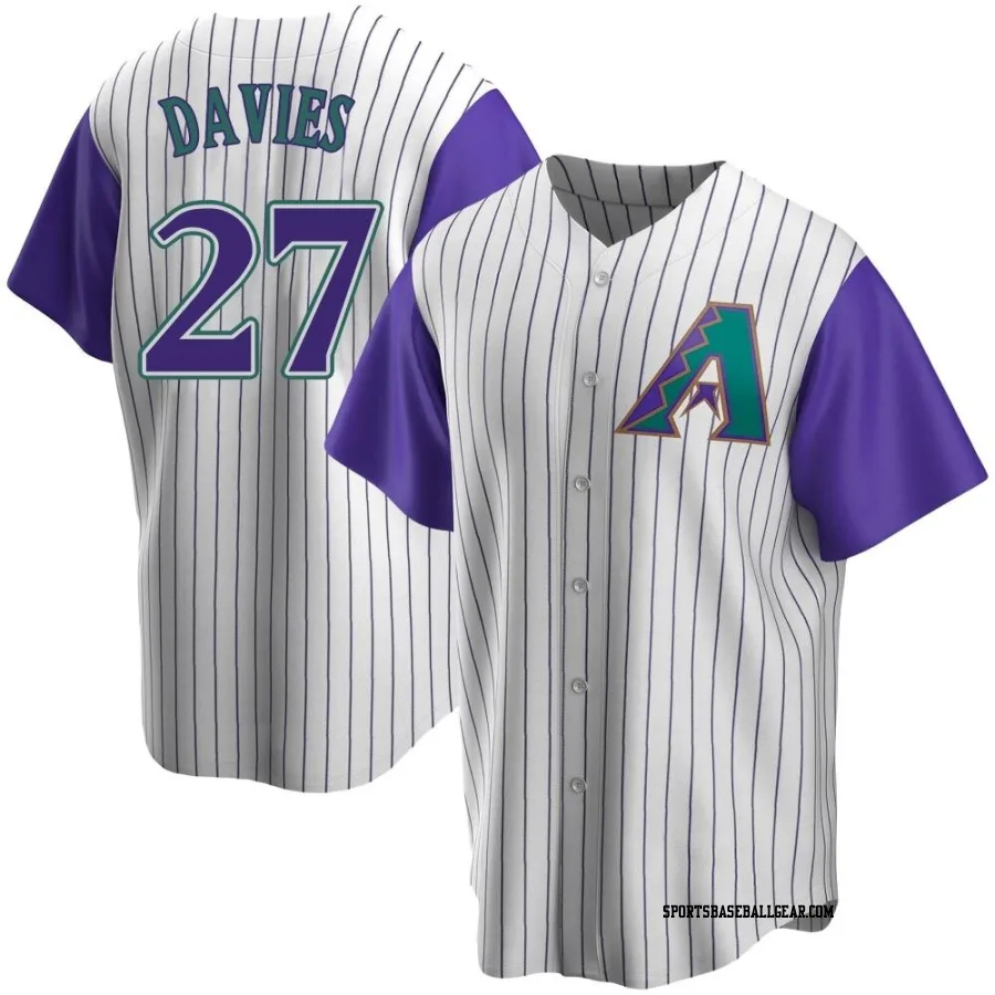 Zach Davies Men's Arizona Diamondbacks Cream/Purple Replica Alternate Cooperstown Collection Jersey