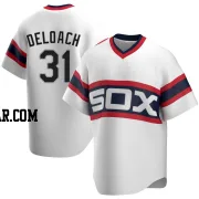 Zach DeLoach Men's Chicago White Sox White Replica Cooperstown Collection Jersey