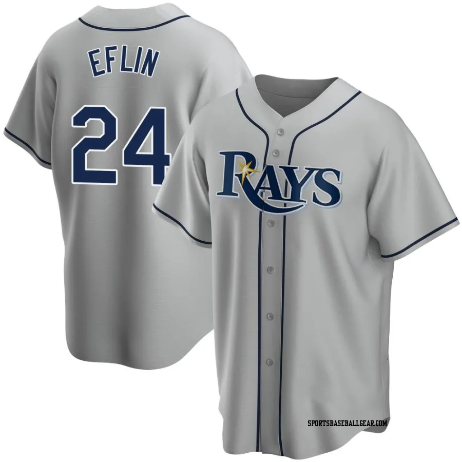 Zach Eflin Men's Tampa Bay Rays Gray Replica Road Jersey