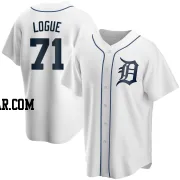 Zach Logue Men's Detroit Tigers White Replica Home Jersey