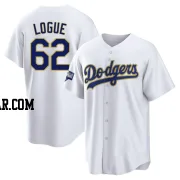 Zach Logue Men's Los Angeles Dodgers White/Gold Replica 2021 Gold Program Player Jersey