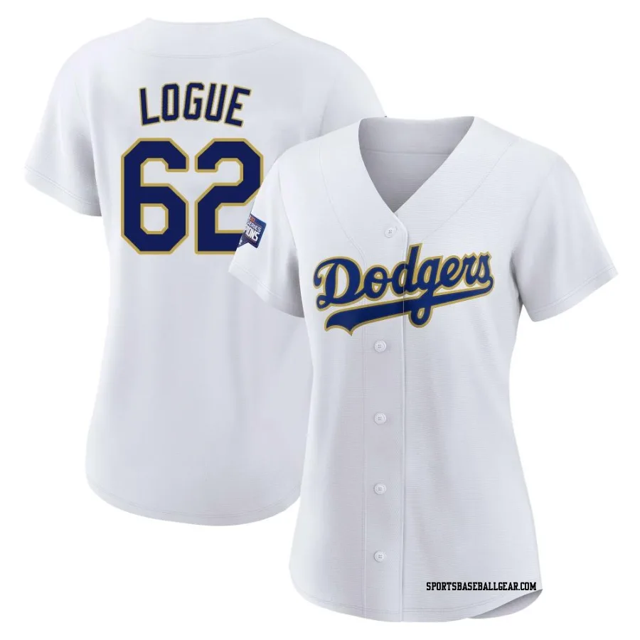 Zach Logue Women's Los Angeles Dodgers White/Gold Replica 2021 Gold Program Player Jersey