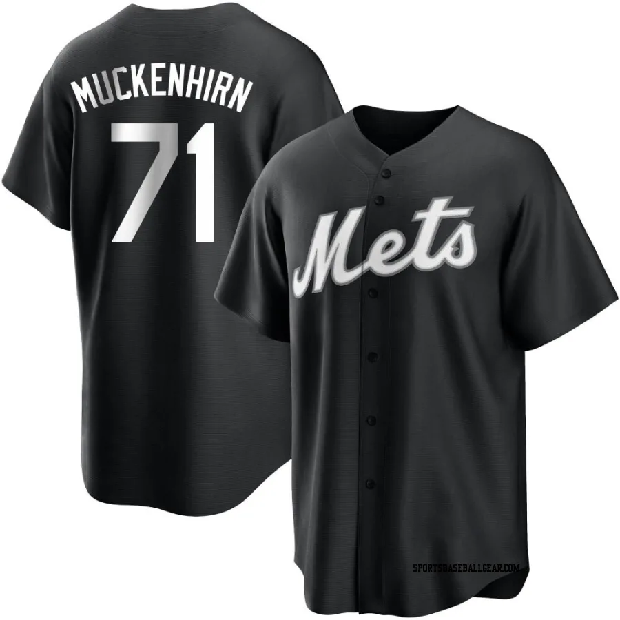 Zach Muckenhirn Men's New York Mets Black/White Replica Jersey