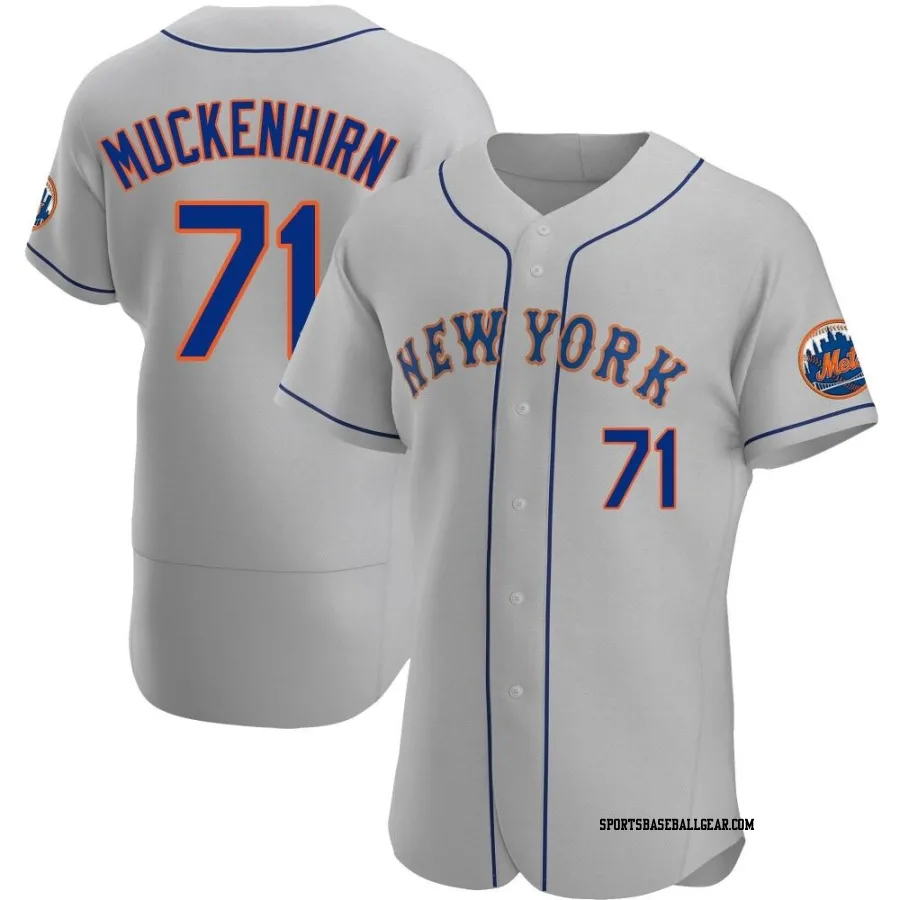 Zach Muckenhirn Men's New York Mets Gray Authentic Road Jersey