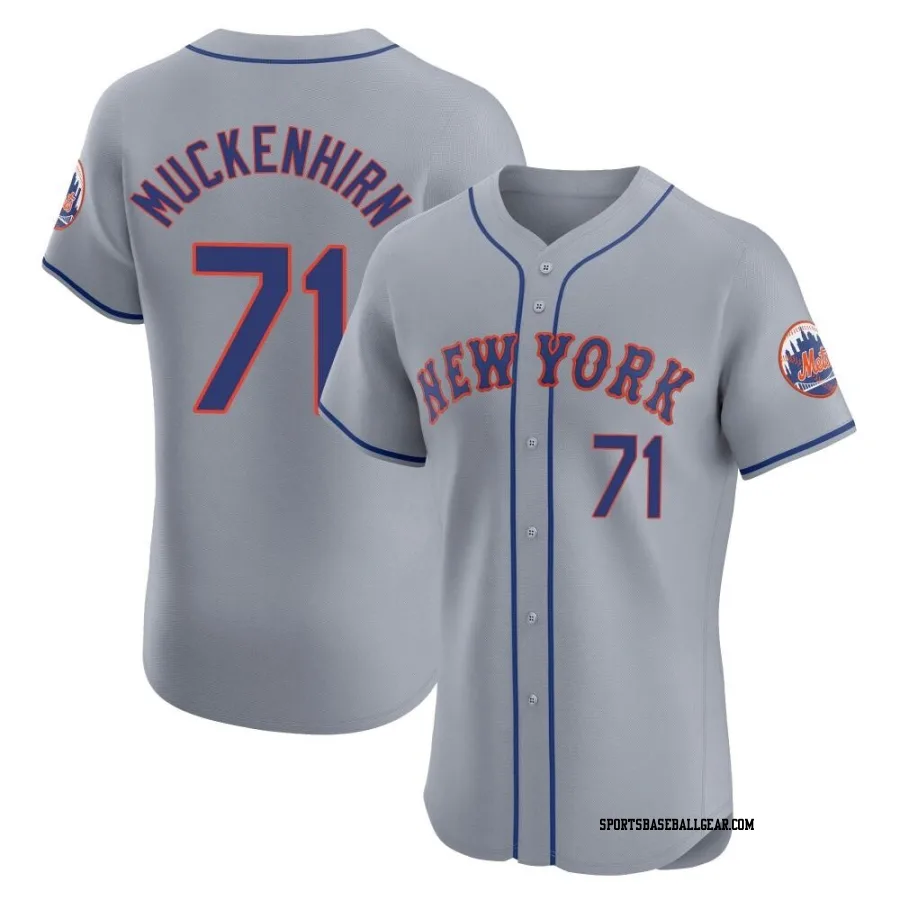 Zach Muckenhirn Men's New York Mets Gray Elite Road Jersey