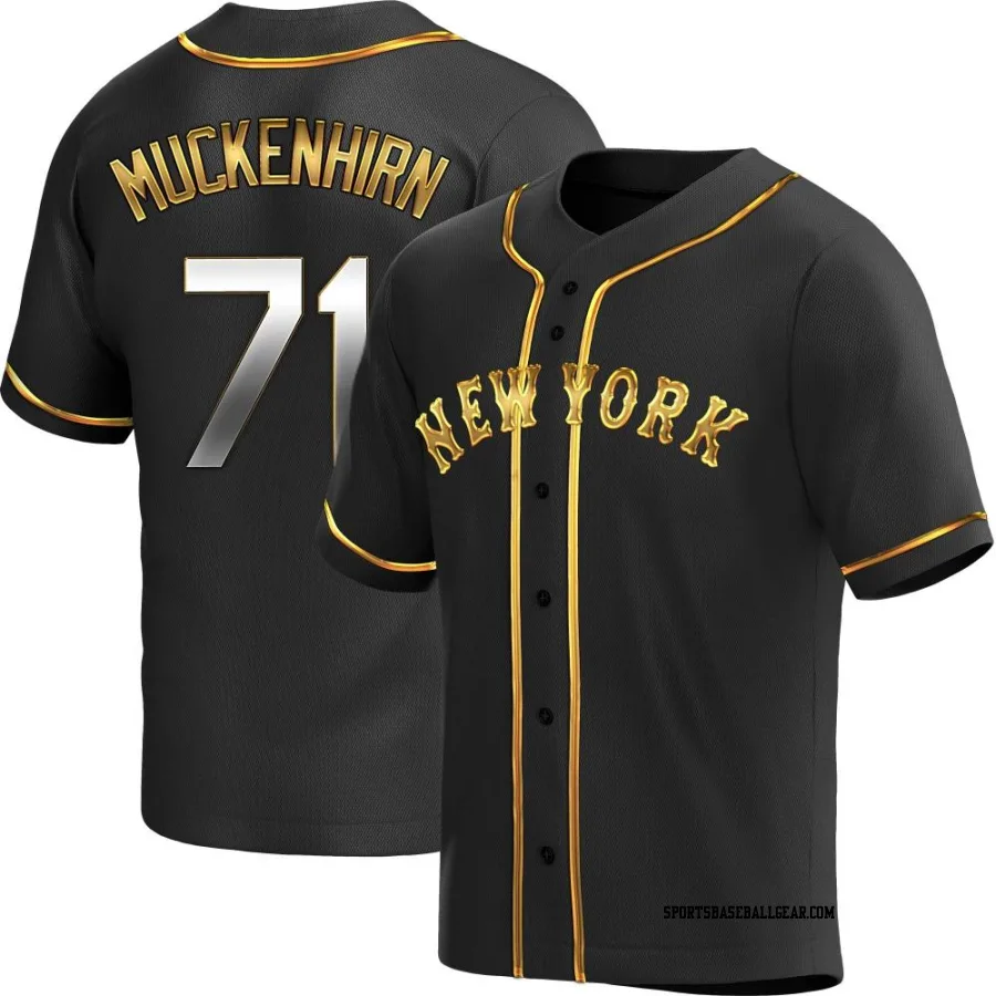 Zach Muckenhirn Youth New York Mets Black Golden Replica Alternate Jersey