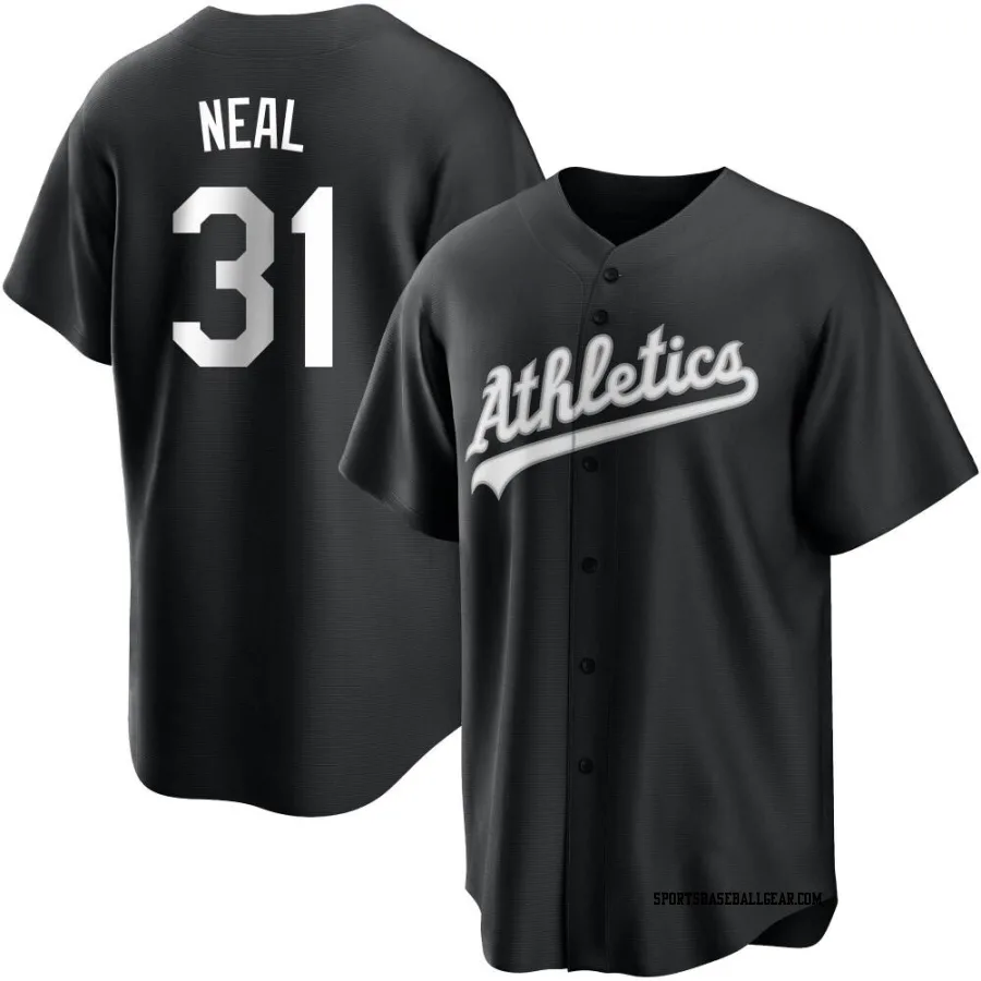 Zach Neal Men's Oakland Athletics Black/White Replica Jersey