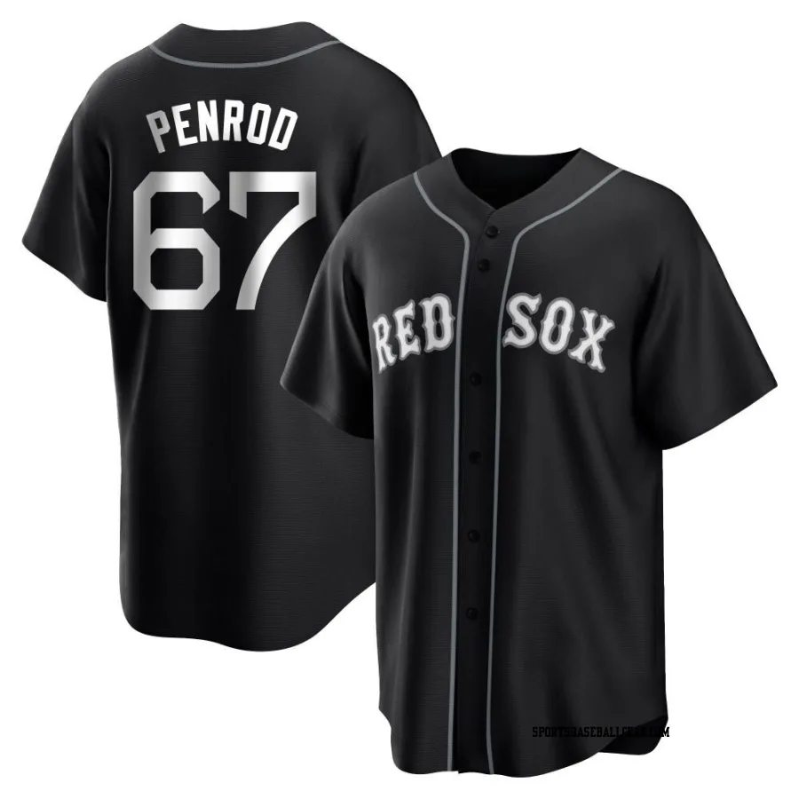 Zach Penrod Men's Boston Red Sox Black/White Replica Jersey