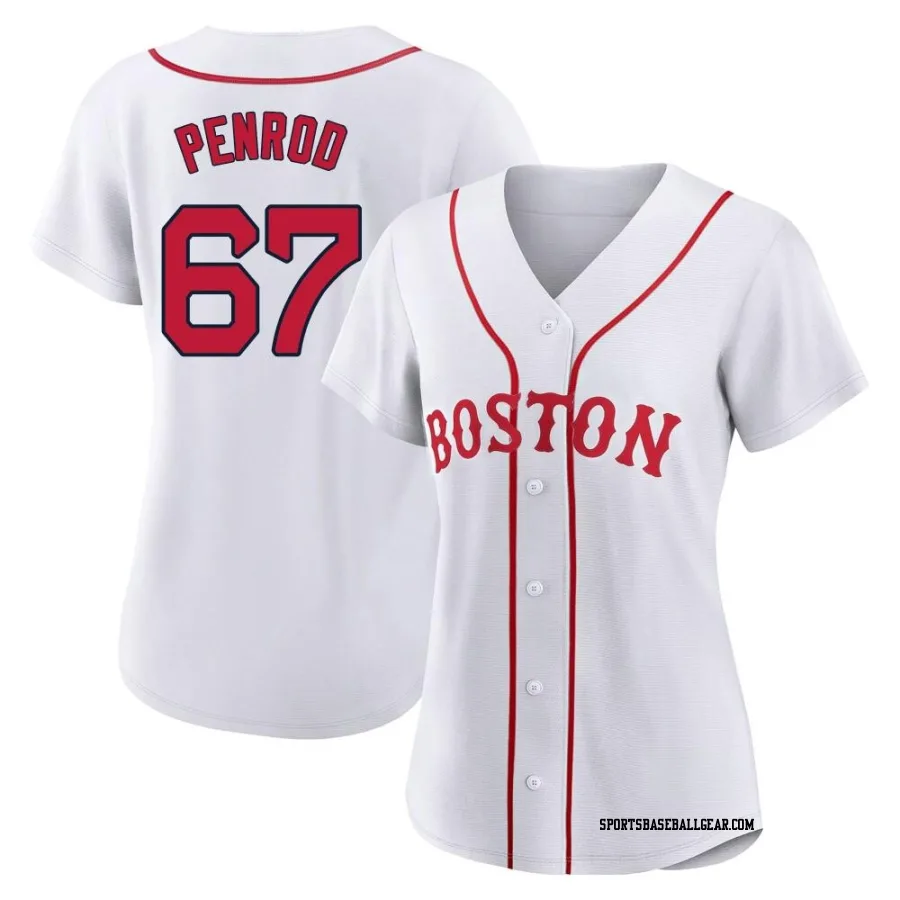 Zach Penrod Women's Boston Red Sox White Authentic 2021 Patriots' Day Jersey