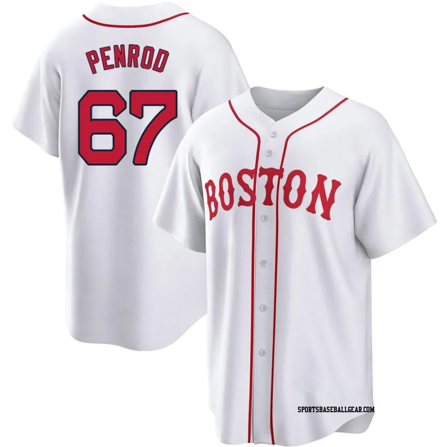 Zach Penrod Youth Boston Red Sox White Replica 2021 Patriots' Day Jersey