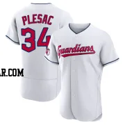 Zach Plesac Men's Cleveland Guardians White Authentic Home Jersey