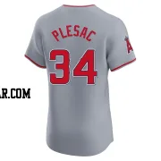 Zach Plesac Men's Los Angeles Angels Gray Elite Road Jersey