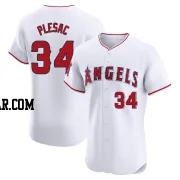 Zach Plesac Men's Los Angeles Angels White Elite Home Jersey