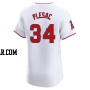 Zach Plesac Men's Los Angeles Angels White Elite Home Jersey